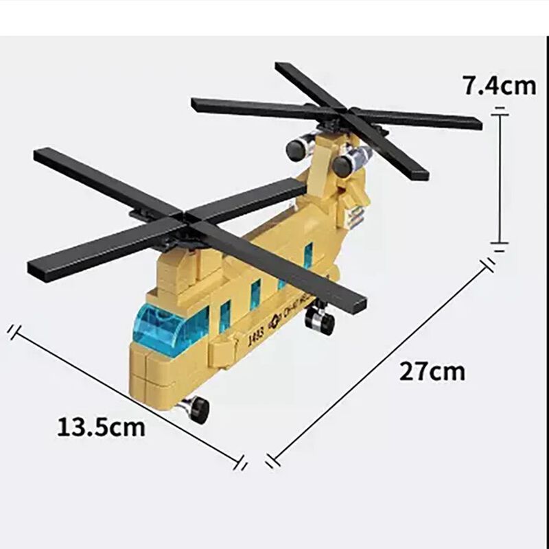 CH-47 Chinook Military Aircraft Flight Force Building Brick Kit (136 pcs), , large image number 1